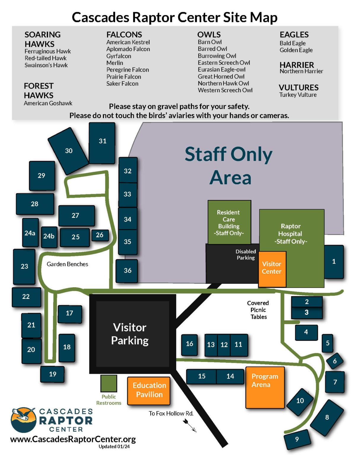 Site Map | Cascades Raptor Center